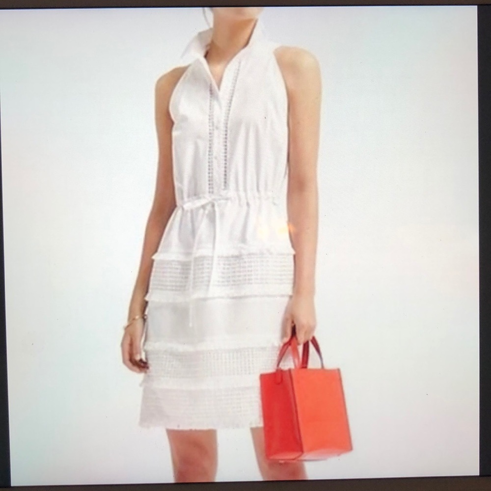 Banana Republic White eyelet shirt dress petite xs Nursing friendly